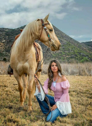 This is photo of my horse and me on my ranch in Nevada...Cassie